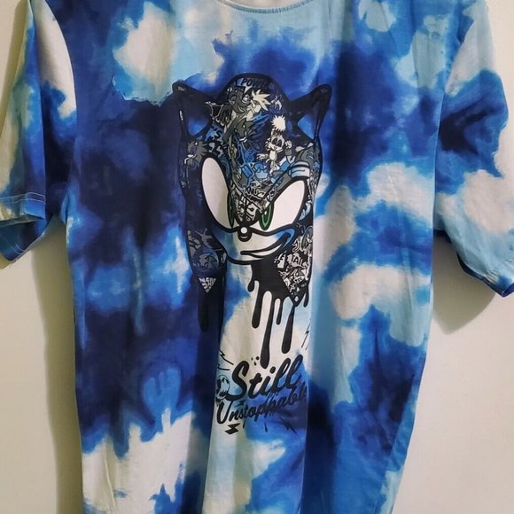 Sonic The Hedgehog Men's Crewneck Shirt  Sega Video Game Blue Medium - Picture 2 of 3